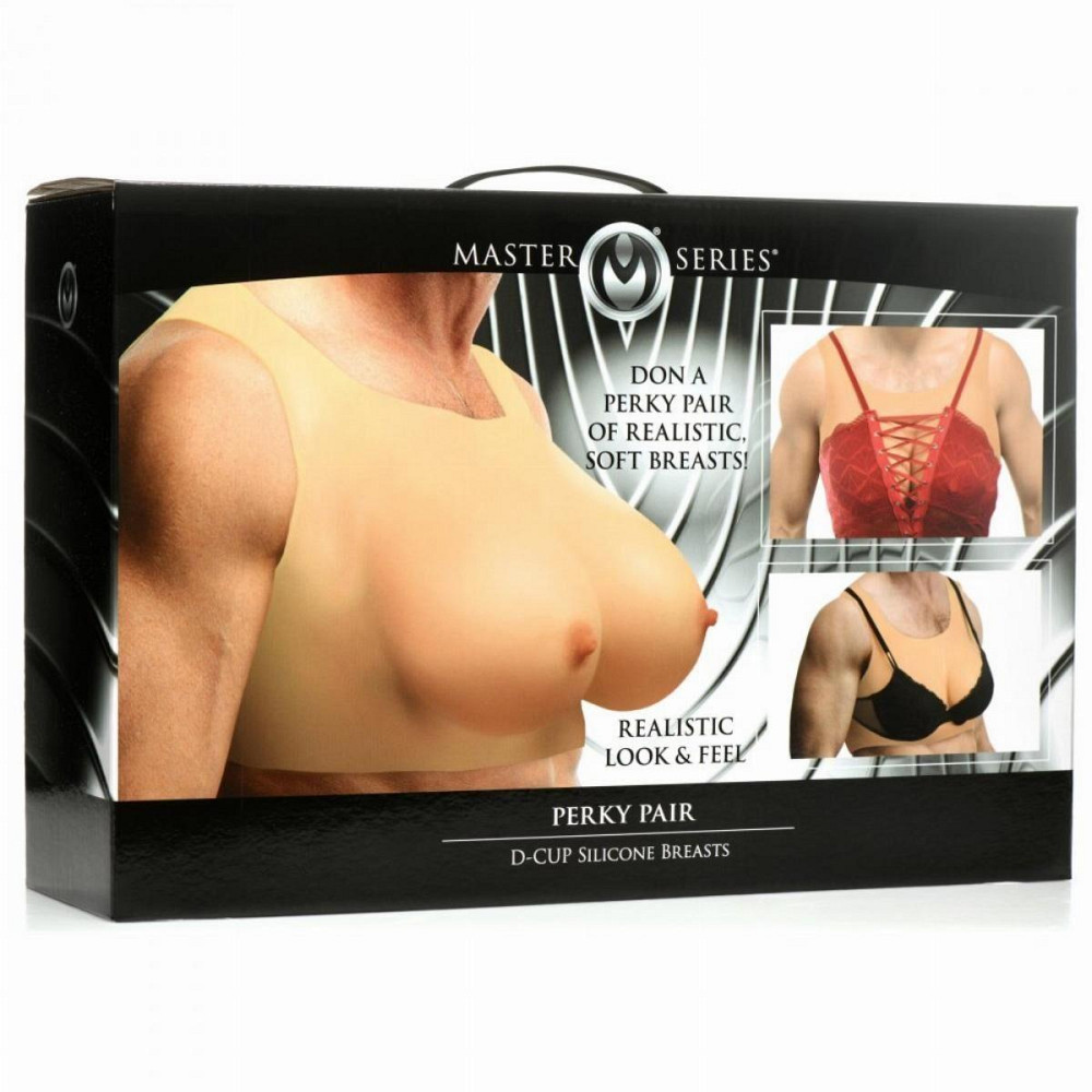 Накладні силіконові груди Master Series Perky Pair D-Cup Silicone Breasts Sex Aura Київ - фото 6