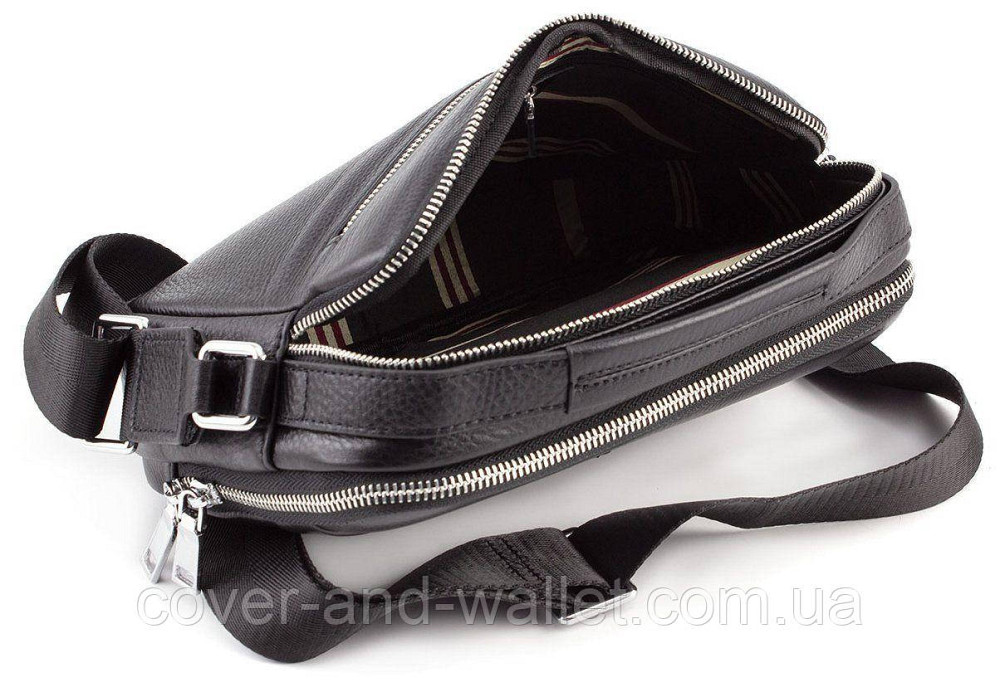 Горизонтальная мужская кожаная сумка с ручкой на молнии Marco Coverna 7711-1A Киев - изображение 7