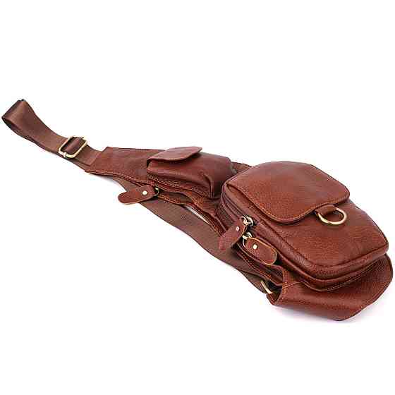 Чоловіча сумка через плече з натуральної шкіри Vintage 22960 Коричневий Київ