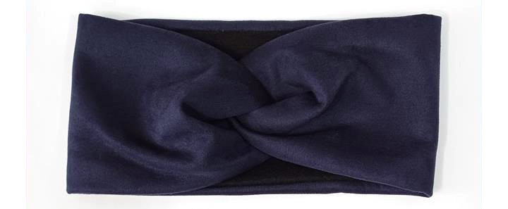 Пов'язка жіноча замш із підкладкою темно-синя Київ - фото 1