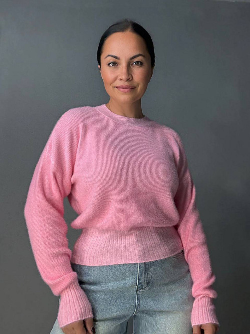 Светр жіночий Fancy Matinee 7571 вафельний з ангори оверсайз, рожевий, one size Київ - фото 15