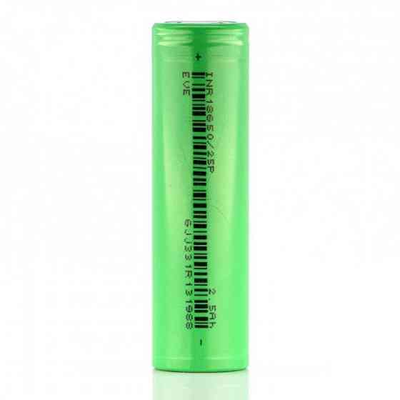 Акумулятор високострумовий Eve Li-ion 18650 2500mAh (INR18650-25P) 30A Зелений Вінниця