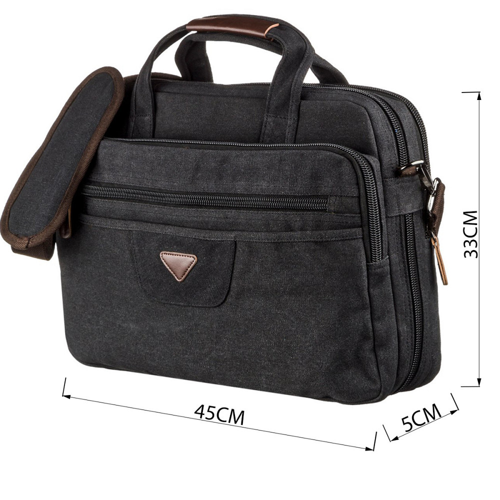 Сумка текстильна для ноутбука Vintage 20182 Чорна Київ - фото 4