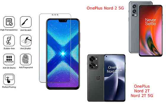 Захисне скло NeoGlass для OnePlus Nord 2 5G, Nord 2T, Nord 2T 5G – надпрозоре та стійке Київ
