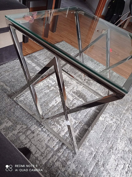 Журнальний столик ZEGNA B прозоре скло/срібло 55X55 Киев - изображение 8