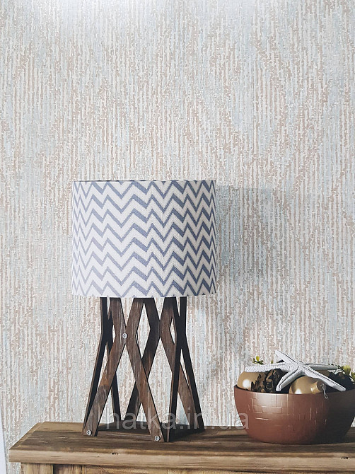 Шпалери вінілові на флізеліні гарячого тиснення DU&KA 1.06х10 вензель основа під штукатурку сірі коричневі Київ - фото 1