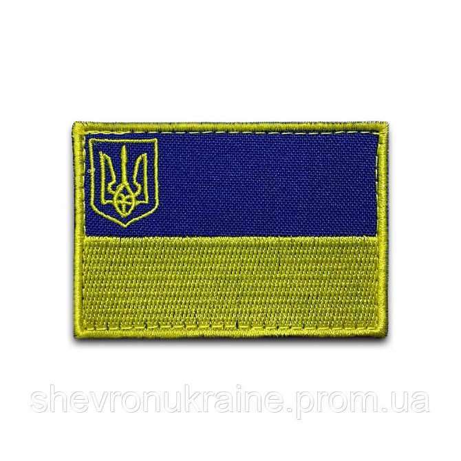 Шеврон Флаг Украины (Форма прямоугольная. На липучке) Размер 7x5см Киев - изображение 7