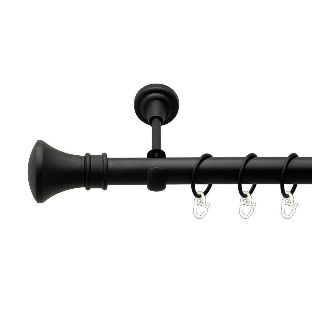 Карниз Orvit Люксор металевий однорядний відкритий гладка труба кільце металеве Чорний Оксамит 25 мм 200 см (00-00018167) Львів - фото 1