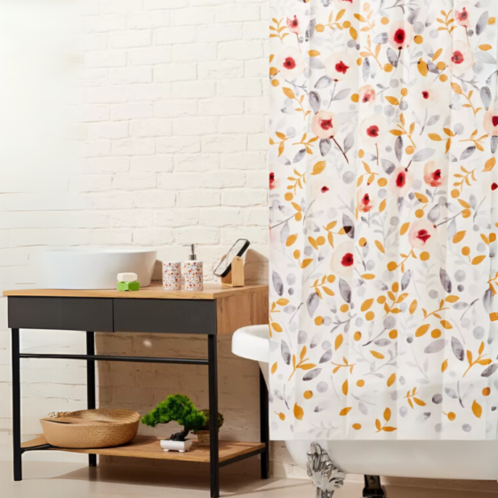 Шторка для ванной и душа набор аксессуаров и ванных принадлежностей: шторка,стакан для щеток,дозатор для мыла Каменец-Подольский