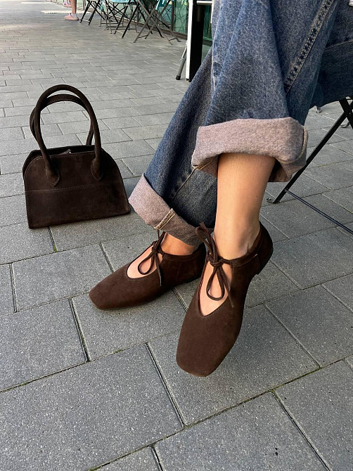 SEE SEVEN Балетки жіночі SEE SEVEN 1770 шоколадні (весна-осінь, замша натуральна) (5848) Коломия - фото 1