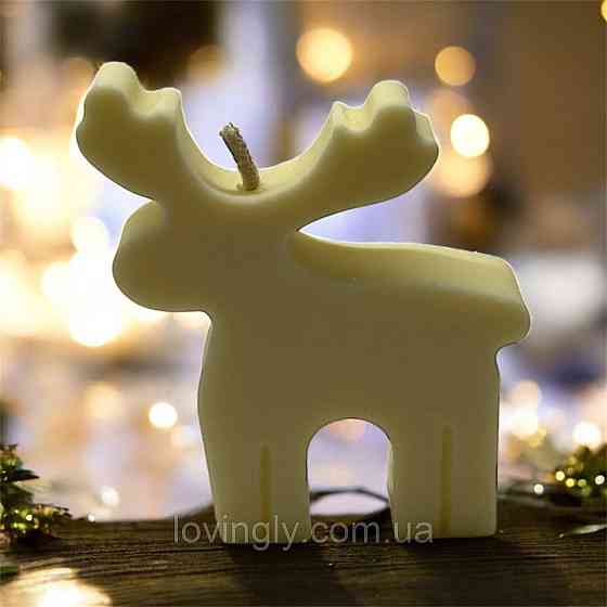 Фігурна свічка ручної роботи Олень , натуральний віск 9 см Ірпінь