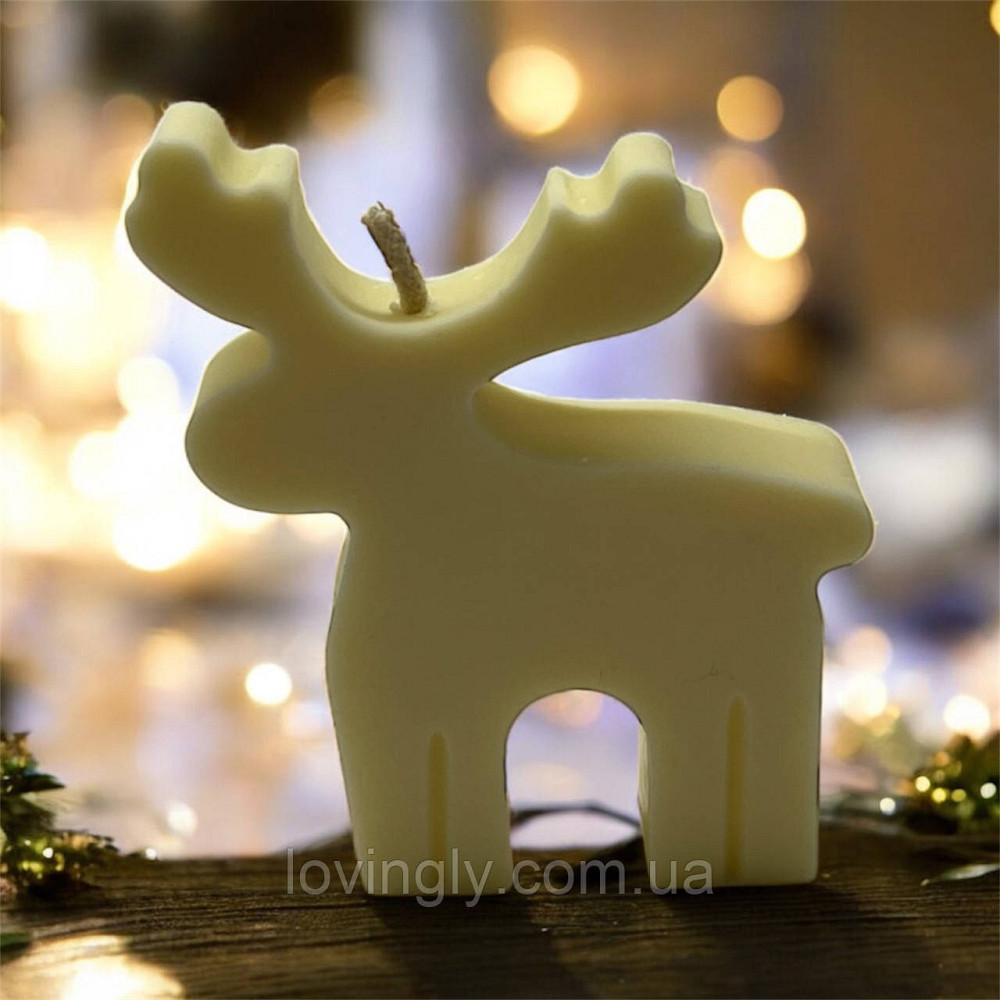 Фігурна свічка ручної роботи Олень , натуральний віск 9 см Ірпінь - фото 1