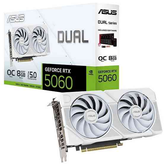 Відеокарта GF RTX 5060 8 GB GDDR7 Dual OC White Asus (DUAL-RTX5060-O8G-WHITE) ( 12234 ) Харьков