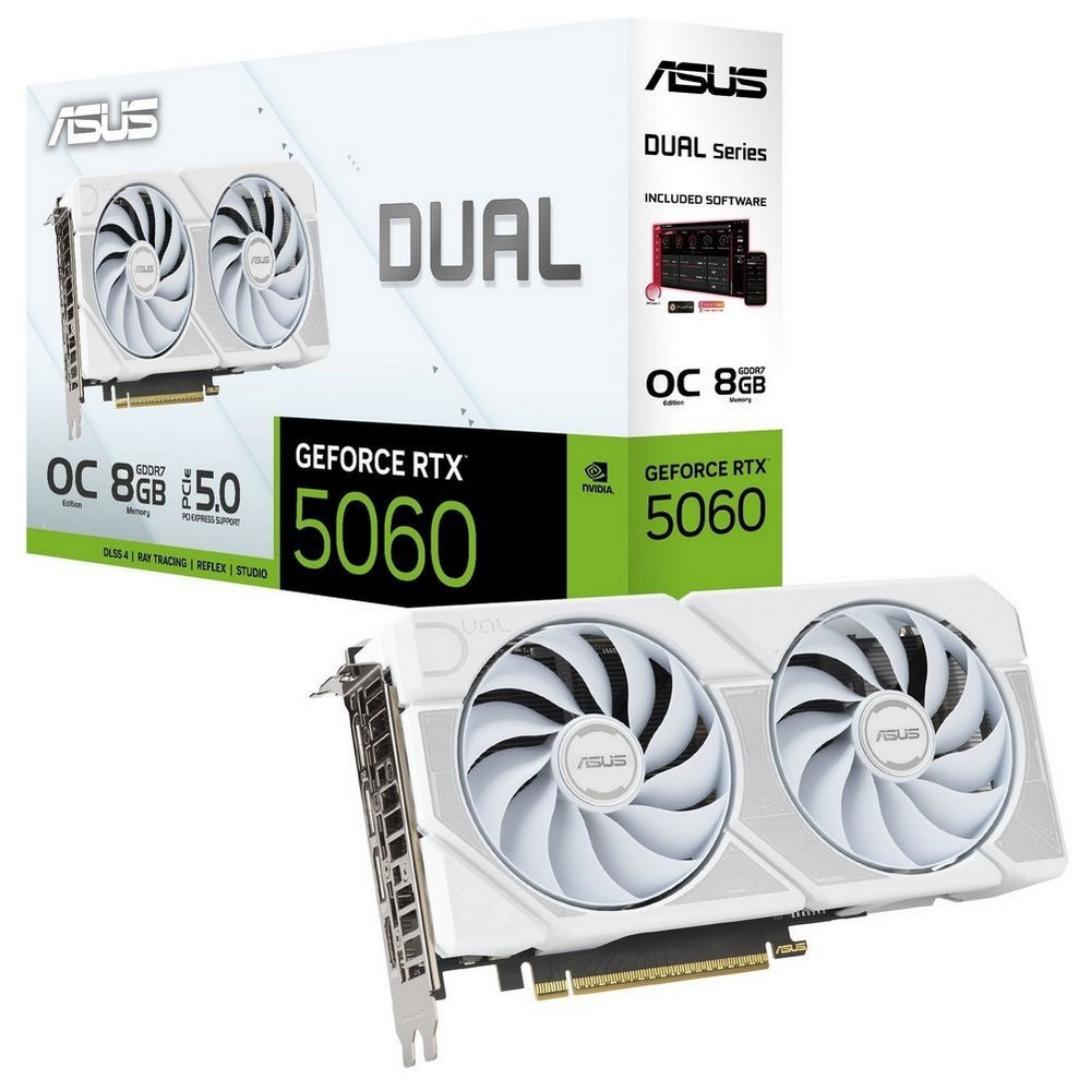 Відеокарта GF RTX 5060 8 GB GDDR7 Dual OC White Asus (DUAL-RTX5060-O8G-WHITE) ( 12234 ) Харків - фото 1