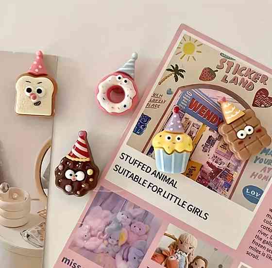 Магниты на холодильник десерты 5 шт милые магниты пончик кекс печенье набор Киев