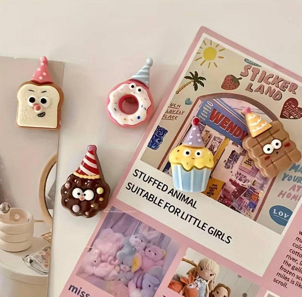 Магніти на холодильник десерти 5 шт милі магніти пончик кекс печиво набір Київ - фото 5