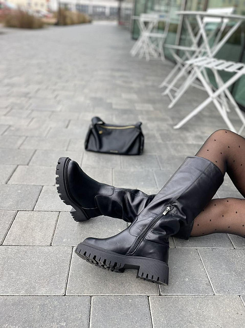 Чоботи жіночі ARLEN чорні натуральна шкіра зима высота 35см обхват 37-38см (4865) Коломыя - изображение 3