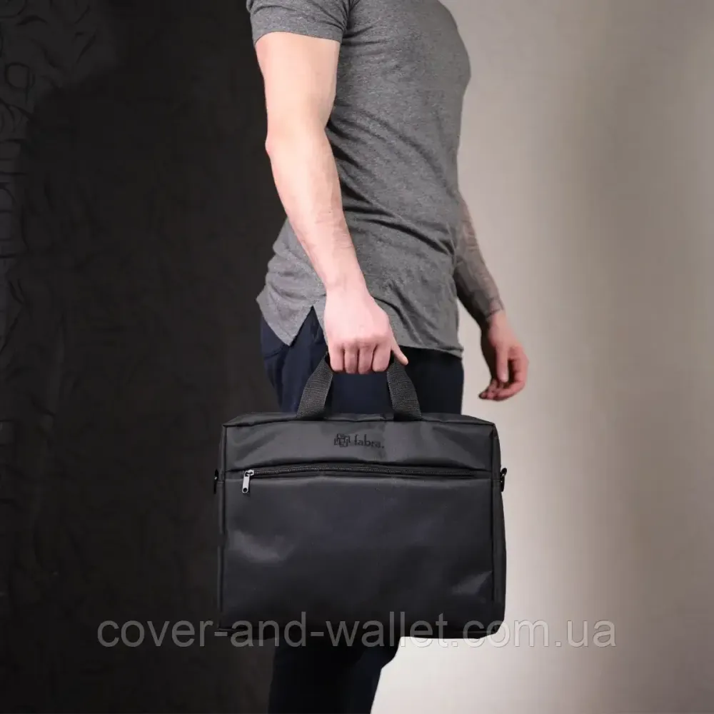 Практичная деловая сумка для ноутбука из качественного полиэстера черного цвета FBR Киев - изображение 10