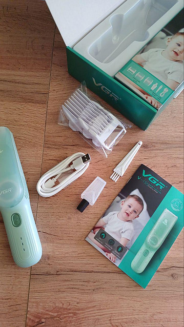 Машинка для стрижки волосся дітей VGR V-155 3 насадки, тиха робота, від акумулятора або мережі Одеса - фото 6