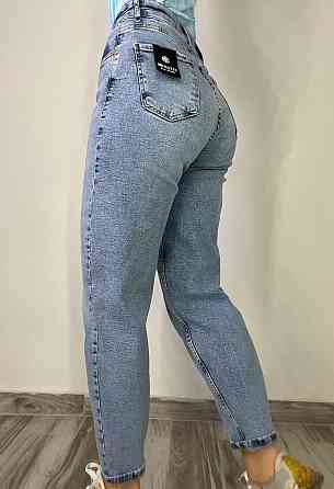 Джинсы женские Mikaletta 3255 MOM RELAX comfort jeans высокая посадка бананы стрейчевые голубые, гол Одесса