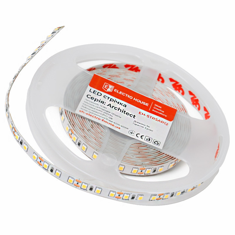LED стрічка  13,5Вт 12В SMD2835 120 діодів 2025 Лм нейтральний білий 4000К, серія Architect, гарантія 3 роки Дніпро - фото 3