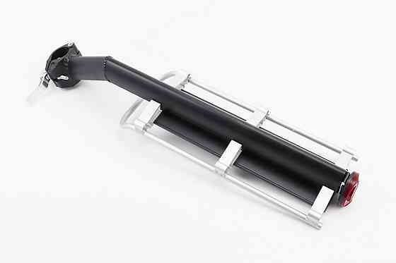 Багажник 26-29" алюмінієвий консольний, кріплення за трубу сидіння ексцентриком, чорно-сірий HS-027 Київ