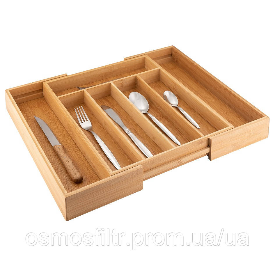 Лоток для столових приборів Axentia бамбук 5-7 відділень (116668) Київ - фото 1