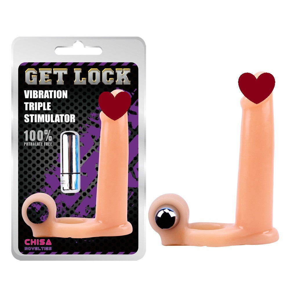 Насадка для двойного проникновения Chisa Get Lock Vibration с вибрацией и эрекционным кольцом Sex Aura Киев - изображение 1