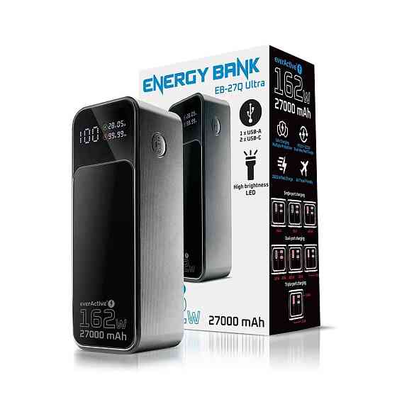 Універсальна мобільна батарея everActive EB-27Q Ultra 27000mAh Black ( 18817 ) Харків