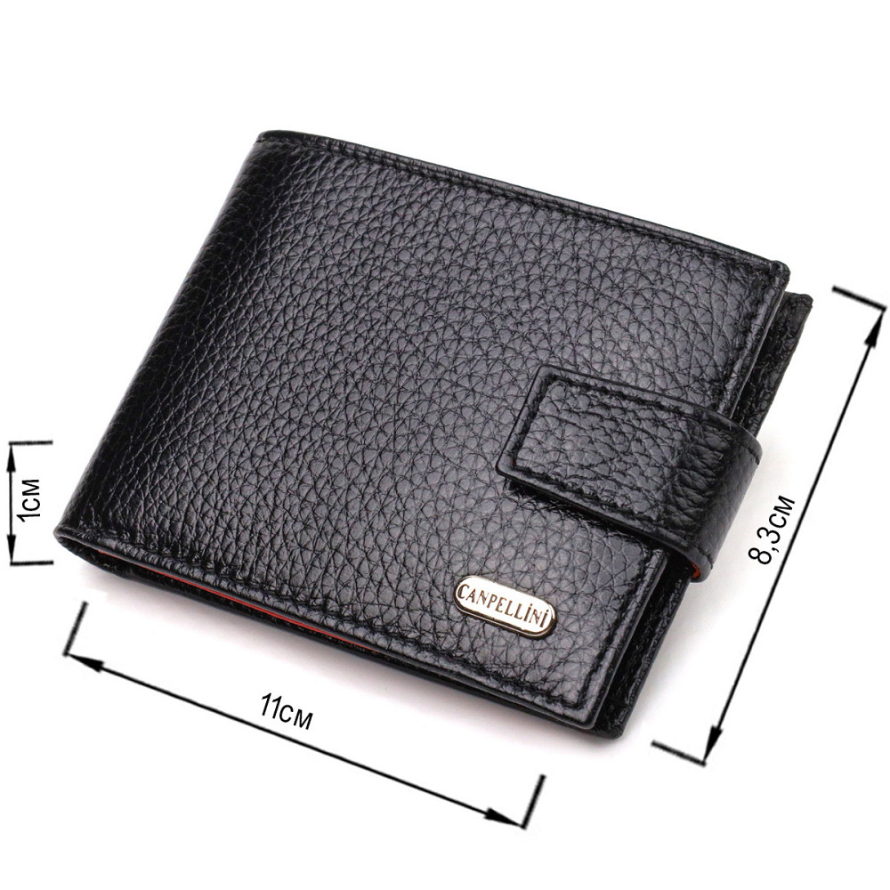 Компактне портмоне для чоловіків у комбінації двох кольорів з натуральної шкіри (CANPELLINI) Київ - фото 7