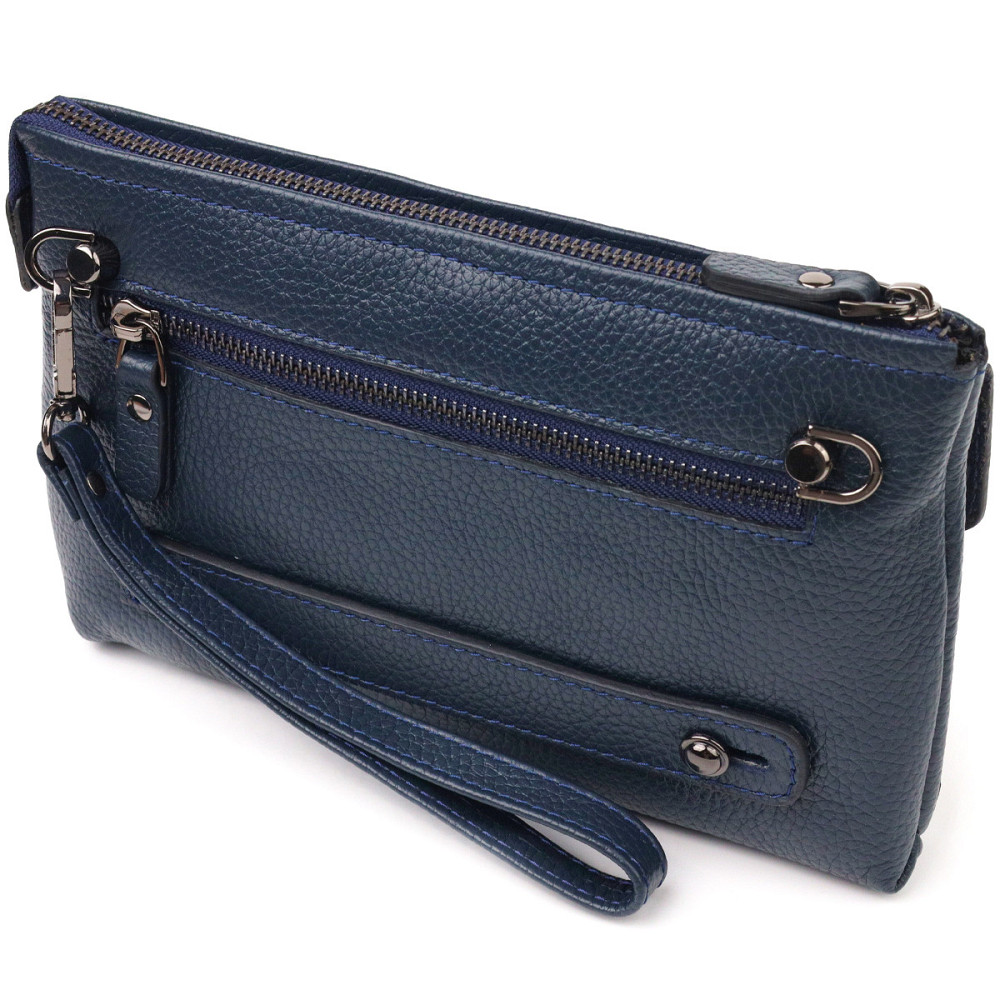 Чоловічий клатч з натуральної шкіри CANPELLINI 21550 Синій Київ - фото 10