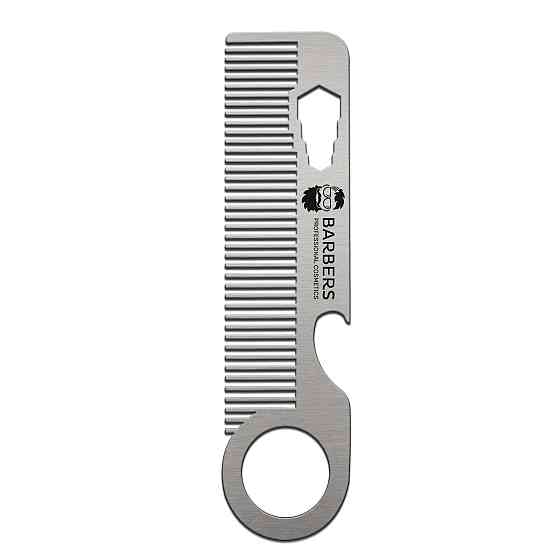 Металевий гребінець для бороди та волосся Barbers Metal Comb Вінниця