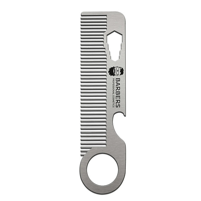 Металевий гребінець для бороди та волосся Barbers Metal Comb Вінниця - фото 1