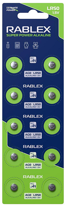 Батарейки-Таблетки Rablex LR50, AG0, New Design Днепр - изображение 1