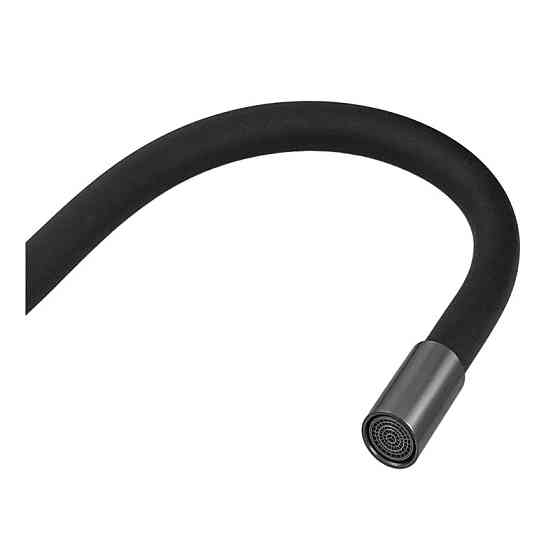 Змішувач для кухні Zerix Rex-011 Graphite Refl.Black з нержавіючої сталі (Колір графіт+силіконовий вилив чорний) (ZX6131) ( 21581 Харьков