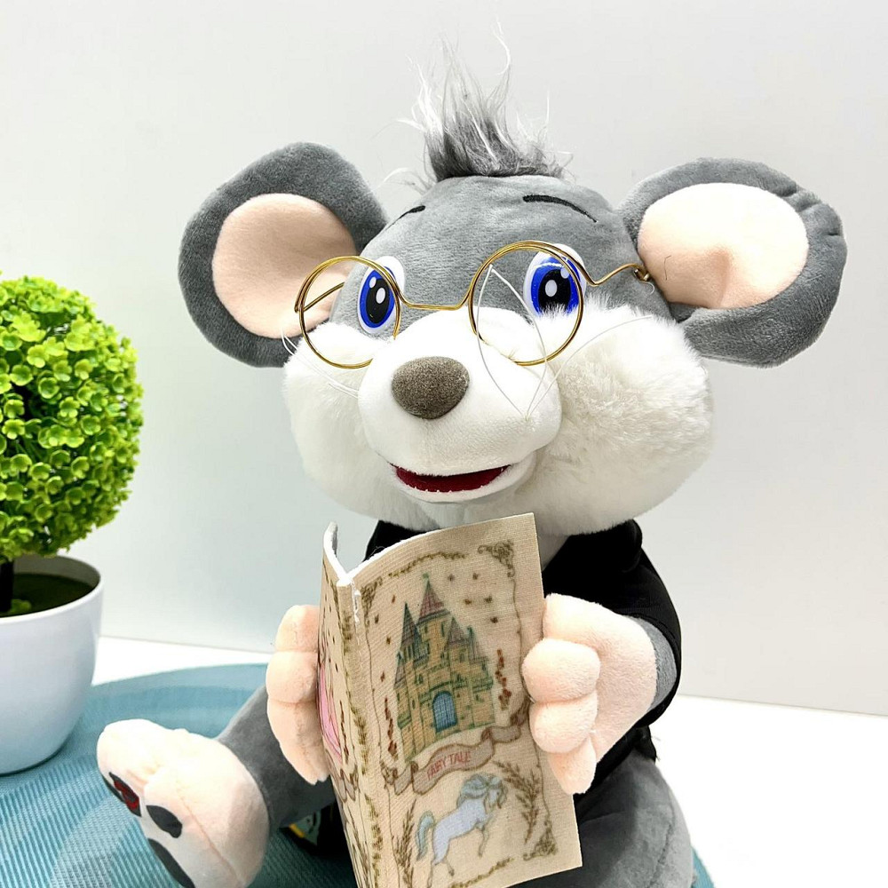 Мишеня інтерактивне LIMO TOY Казочник 8 карток з казками 30см Сірий (FT 0033) Чернігів - фото 3