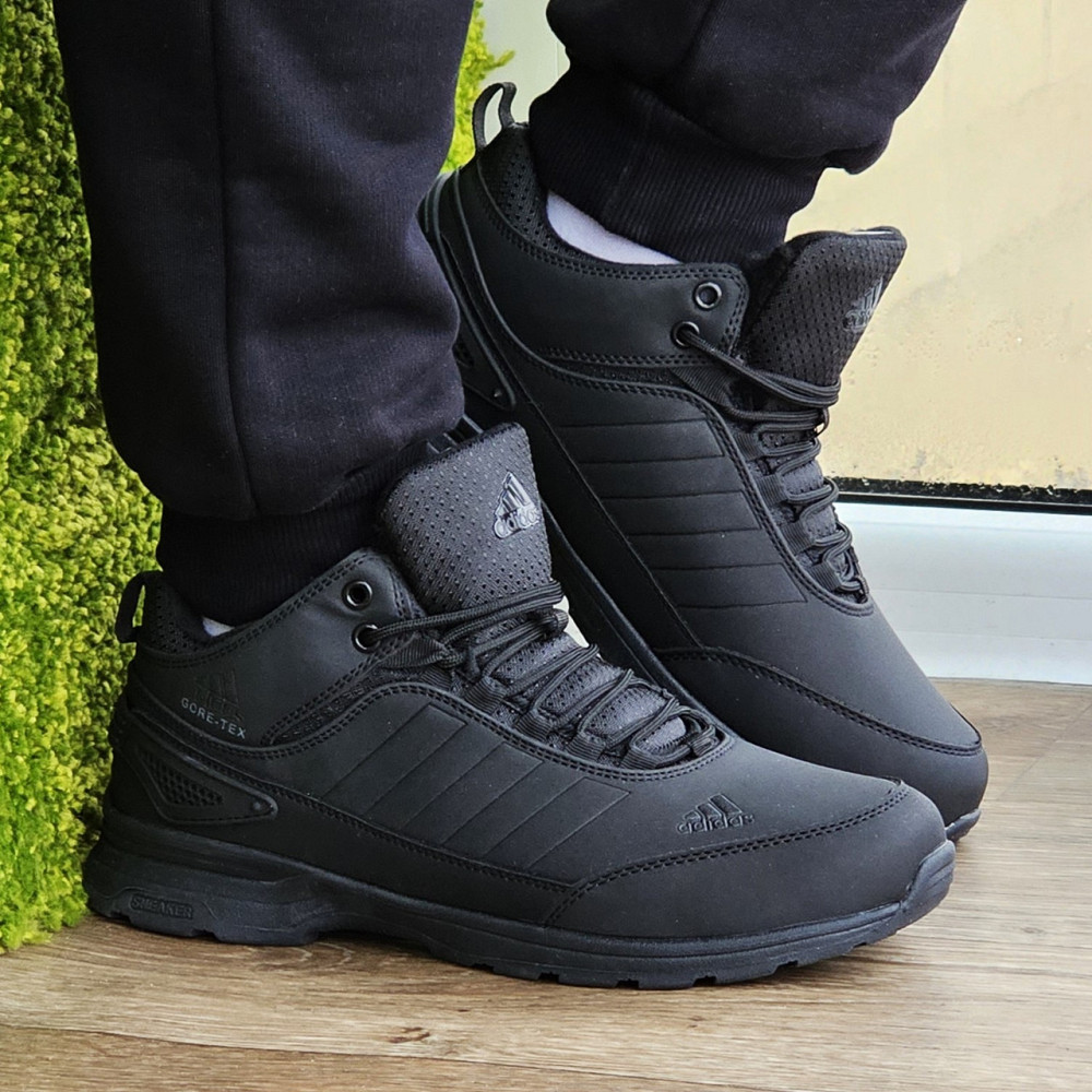 Зимові Кросівки Adidas GORE-TEX Чоловічі Чорні з МЕХОМ Черевики Адідас Гортекс (розміри: 41,42,43,44,45,46) - 56-1 Дніпро - фото 9