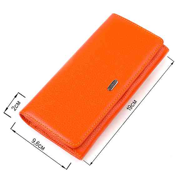 Большой женский кошелек из натуральной зернистой кожи CANPELLINI 21710 Оранжевый Киев