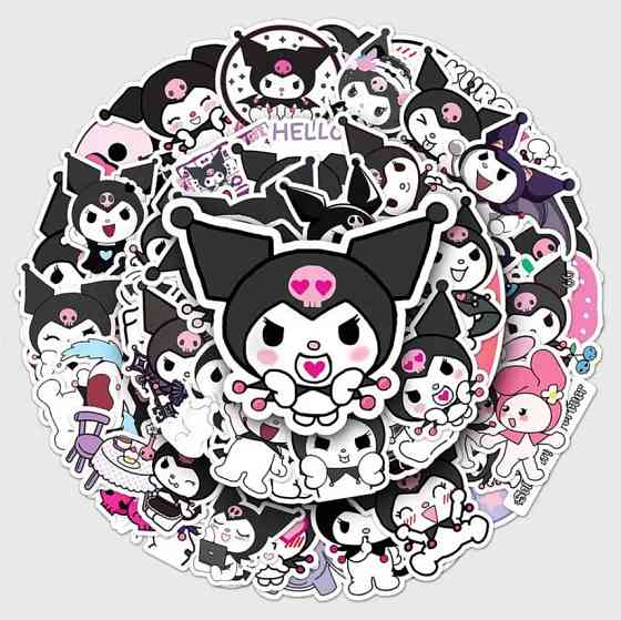 50 шт. Наклейки Kuromi | Японские kawaii стикеры для декора, блокнотов, подарков. Киев
