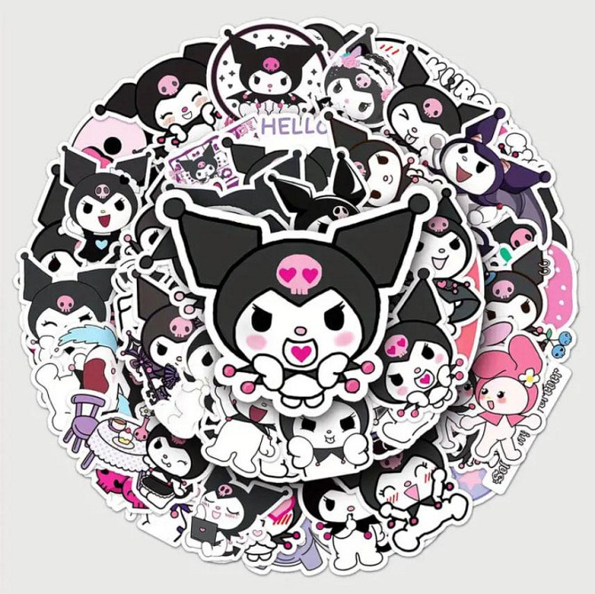 50 шт. Наклейки Kuromi | Японські kawaii стікери для декору, блокнотів, подарунків Київ - фото 4
