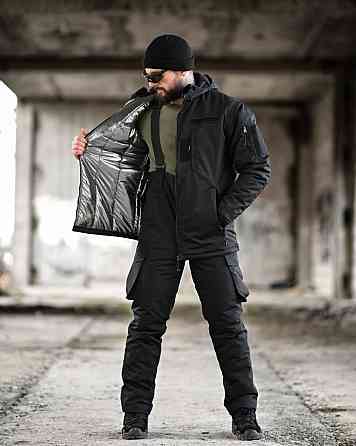 Чоловічий зимовий тактичний костюм NORTHERN чорний Куртка штани на синтепоні теплий Одеса