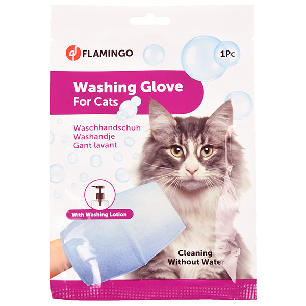 Flamingo Washing Glove Cat ФЛАМІНГО РУКАВИЦА-СЕРВЕТКА для миття без води котів Київ - фото 1
