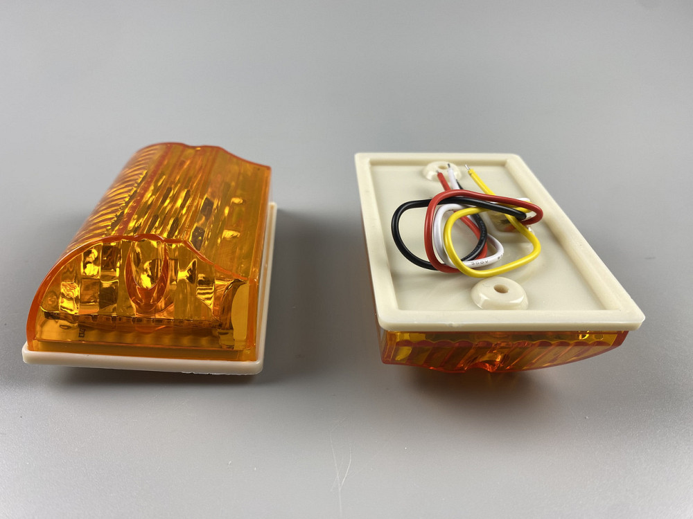 Ліхтар габаритний світлодіодний LED з кріпленням бічний, фари автомобільні габаритні 24V IP67 жовті 2шт Мукачево - фото 4