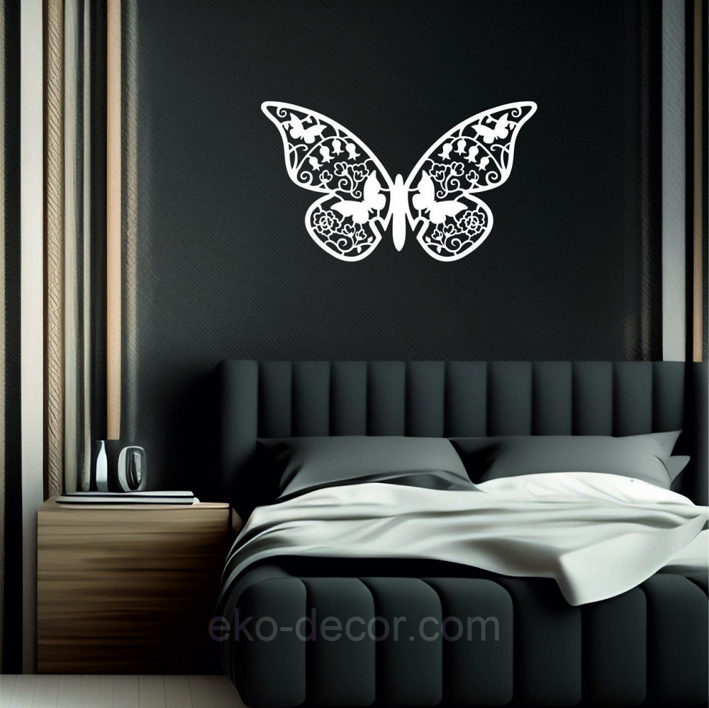 Декоративное настенное Панно «Бабочка» , Декор на стену 70*40 см, Белый Киев - изображение 7