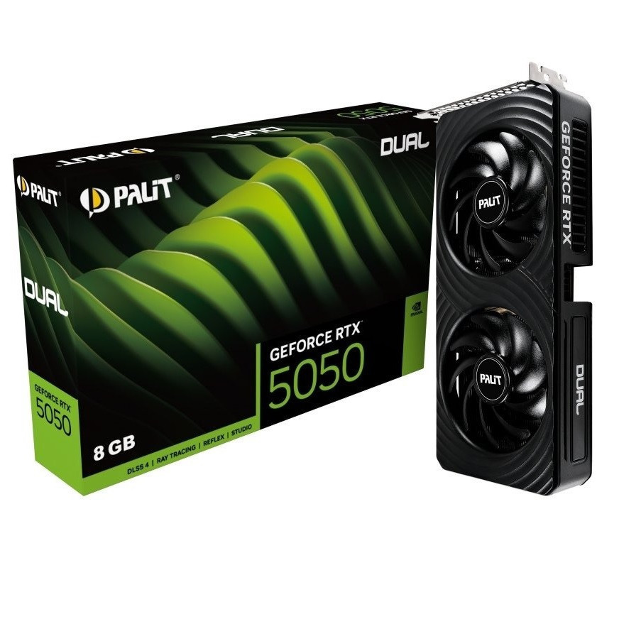 Відеокарта GF RTX 5050 8 GB GDDR6 Dual Palit (NE65050019P1-GB2070D) ( 19041 ) Харьков - изображение 1