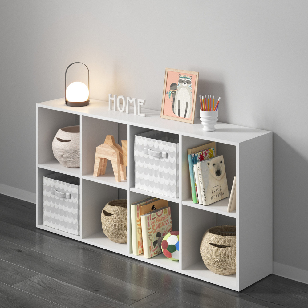 Стеллаж VAYS M-10 Белый, книжная полка на 8 ячеек, ЛДСП, 72×29×143 см - для дома, офиса, детской или гостиной Львов - изображение 4