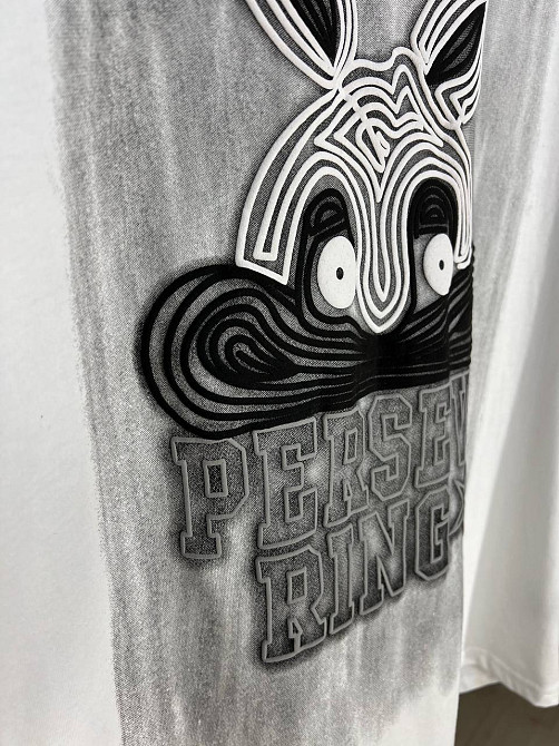 Футболка жіноча YIGOU 23 напис малюнок кролик оверсайз подовжена one size, білий, one size Київ - фото 6