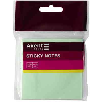 Папір для нотаток Axent 75x75мм, 100 аркушів зелений (D3314-02) Вінниця