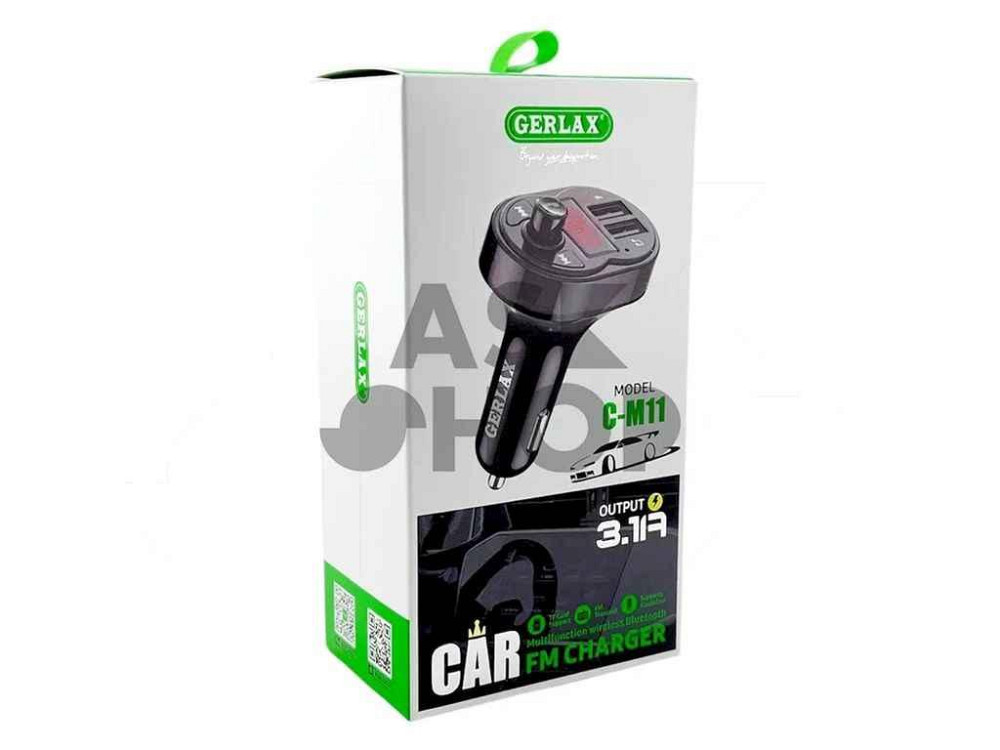 FM Модулятор C-M11 12-24V 3.1A 2USB QC3.0 BT5.3 LED дисплей чорний ТМ GERLAX Київ - фото 1