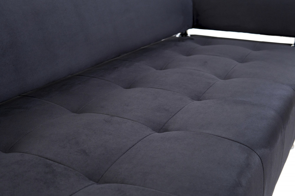 Диван Нубук Office двойка со спинкой и подлокотниками 1550х650х750 Черный Киев - изображение 4